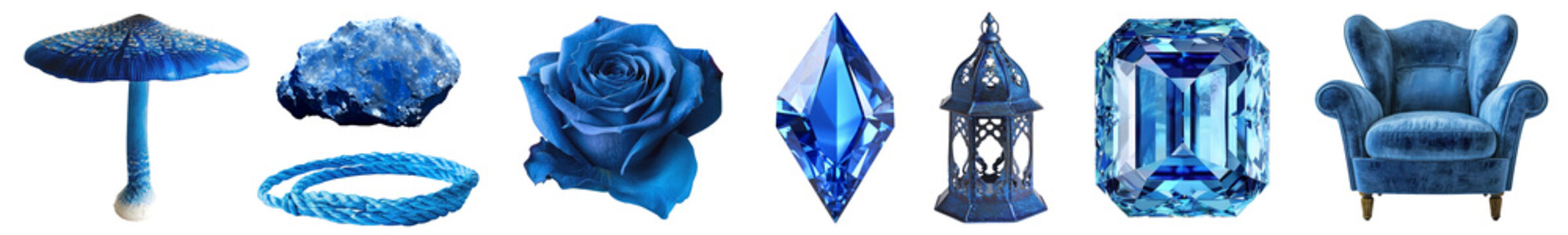 blue object png cut out element set