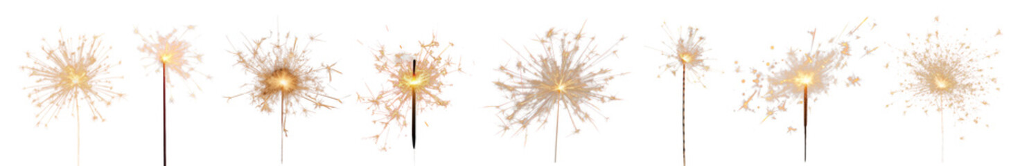 Fototapeta premium PNG photo of sparkler, element set on transparent background