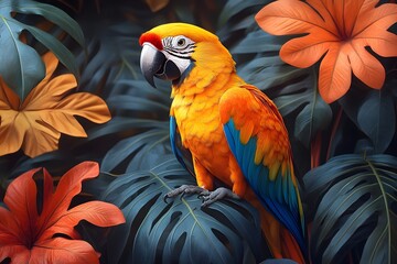 Obraz premium bird, animal, nature, flying, wildlife, illustration, wing, design, vector, feather, silhouette, beak, colourful, flight, horizontal, no people, art, black, blue, sky, tree branch, beautiful, freedom,