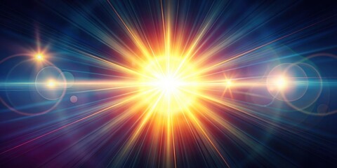 Fototapeta premium Real lens flare with strong sun backlight and light leaks, lens flare, sun, backlight, light leaks, natural light
