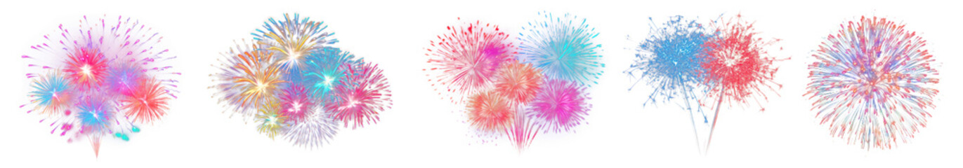 Obraz premium Celebration firework png cut out element set