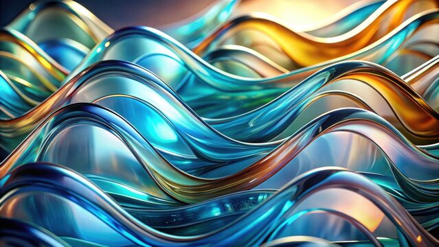 Abstract wavy glass shapes background, glass, abstract, design, textured, pattern,distortion, colorful, vibrant