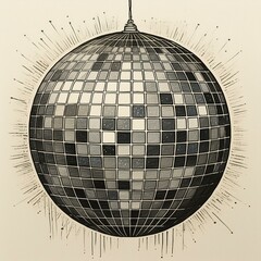 disco ball background draw