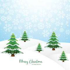 Merry christmas landscape new year card background