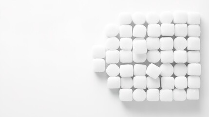 Sugar cubes meticulously stacked in the shape of a warning sign, symbolizing the cautionary message of excessive indulgence and the potential dangers of overconsumption.