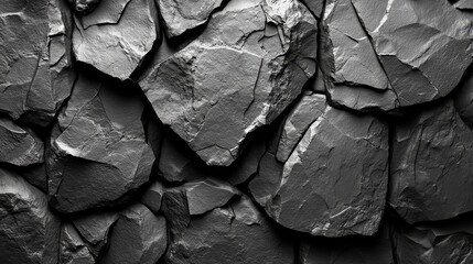 High-Quality 3D Bas-Relief with Stone Texture in Clean Black and White Design, Minimalist and Noise-Free Surface for Architectural and Decorative Applications