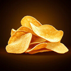 シックなポテトチップス – 高級感溢れるスナックイラスト Chic Potato Chips - Elegant Snack Illustration｜Generative AI