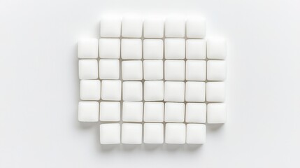 Sugar cubes meticulously stacked in the shape of a warning sign, symbolizing the cautionary message of excessive indulgence and the potential dangers of overconsumption.