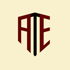 ATE creative minimalist letter logo. ATE unique vector initials alphabet letter logo design