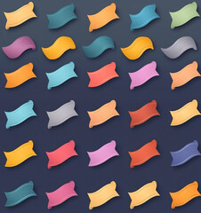 斜めのカラフル見出し枠アイコン – 鮮やかなデザインで目を引く Diagonal Colorful Header Frame Icon – A Vibrant Design to Catch Attention｜Generative AI