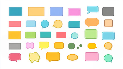 カラフルな吹き出しアイコンセット Colorful Speech Bubble Icon Set｜Generative AI