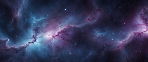 Obraz premium blue purple nebula wallpaper 4k