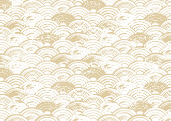 波のある和風背景イラスト	