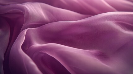 Luxurious soft mauve silk fabric texture in macro detail, showcasing elegance and sophistication with smooth folds, soft light highlights, and premium quality material for fashion and design concepts.