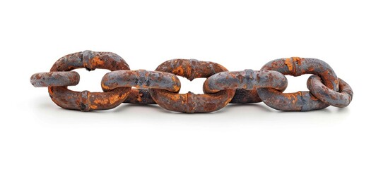Rusty Chain Isolated on White Background