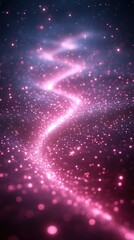 Fototapeta premium A vibrant cosmic pathway illuminated by sparkling pink stars.