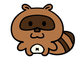 かわいいタヌキのキャラクターイラスト素材