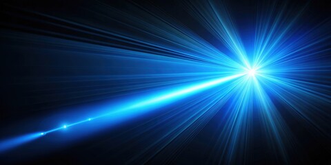 Obraz premium Blue light beam shining from top left corner on dark background, creating a sense of energy and vibrancy , energy