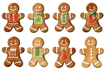 Fototapeta premium A delightful close-up of intricately designed gingerbread cookies, showcasing festive shapes, vibrant icing and a warm, inviting atmosphere perfect for the holidays.
