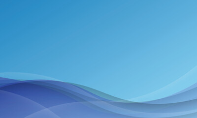 abstract design featuring soft blue waves against a gradient background.
