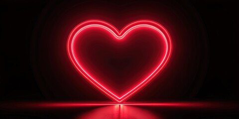 Neon red hearts on dark background abstract love , hearts, red, neon, dark, background, abstract, love, romance, vibrant