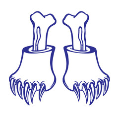 bear paw vector illustration for stickers, logos and the like