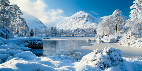 Snow-Covered Woodland Landscape Capturing the Tranquil Beauty of a Winter Forest