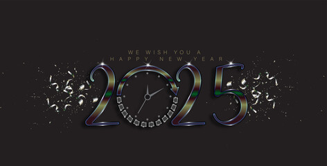 We wish you a happy new year on the beautiful 2025 Illustration design