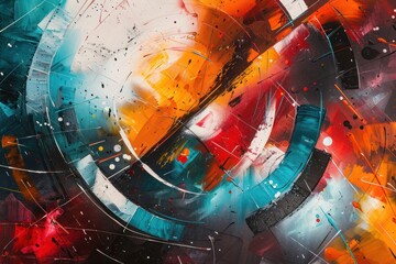 Oil Painting Abstract Futuristic Background