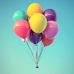 Colorful Balloons on White Background