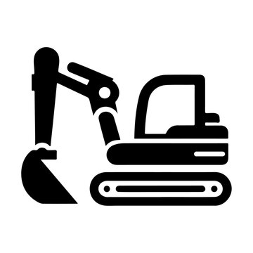 recommend clip art: Black silhouette heavy shoveling excavator vehicle vector icon design