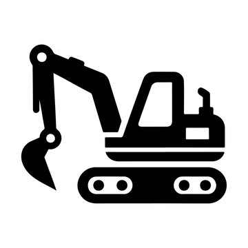 recommend clip art: Black silhouette heavy shoveling excavator vehicle vector icon design