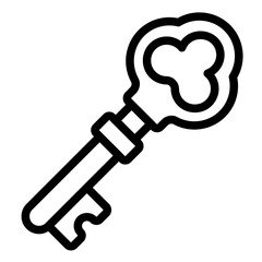 Antique skeleton key used for unlocking traditional locks.