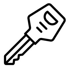 Obraz premium Key outline icon symbolizing access, security, and unlocking.