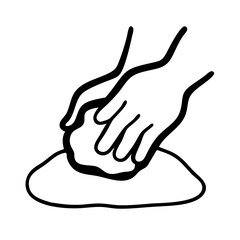 Obraz premium Hands making pastries Homemade Pictogram 