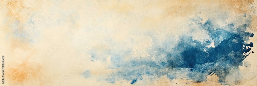 Poster a calming blend of soft blue and beige watercolor textures provides a tranquil backdrop for artistic