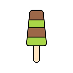 Matcha Ice Cream Icon Lineal Color