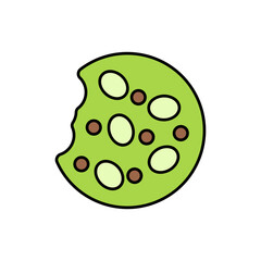 Cookies Matcha Icon Lineal Color