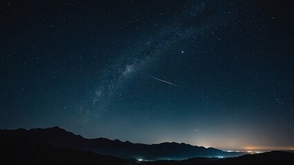 Fototapeta premium The night sky is lit by the moonlight