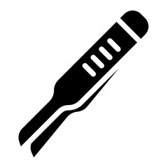 Tweezers or slim jim tool glyph icon for locksmith work.