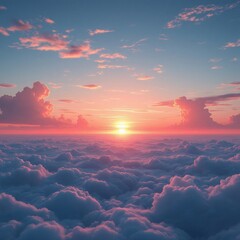 Sunrise Above Clouds in Stunning Landscape  
