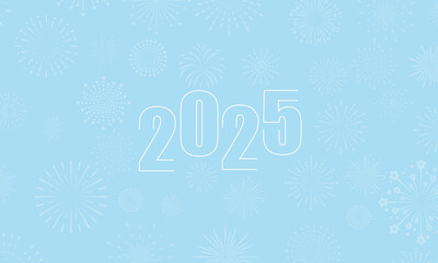 Colorful fireworks 2025 New Year background and text Happy New Year design Simple pattern design template. vector design.