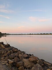 sunset over the lake