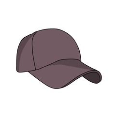 Fototapeta premium Vector illustration of a dark plain hat with a simple and modern look. Suitable for fashion design, graphic elements, icons, branding templates or online promotional content. 