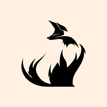 recommend clip art: vector animal illustration, logo, silhouette of a fox
