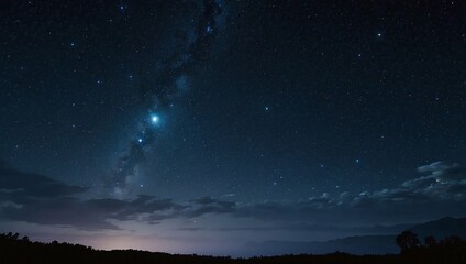 The night sky is lit by the moonlight