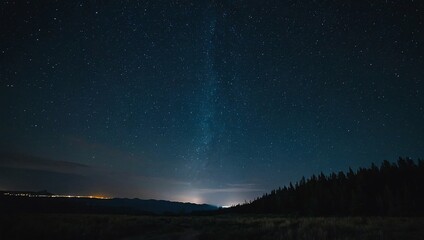 The night sky is lit by the moonlight