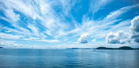 Puget Sound Seattle, Bainbridge, San Juan Islands, Orcas Island. Washington State natural landscape...