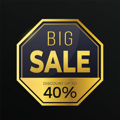 big sale today golden design with polygon shape
