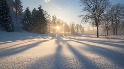 Winter Sunset Landscape